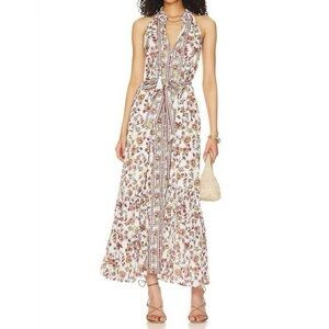 Cleobella Evangeline Multicolor Floral Button Front Sleeveless Ankle Dress